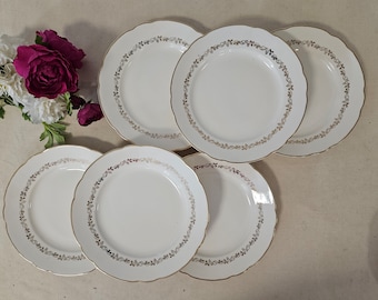 Assiettes plates anciennes X6 de la manufacture Villeroy & Boch made in France Saar