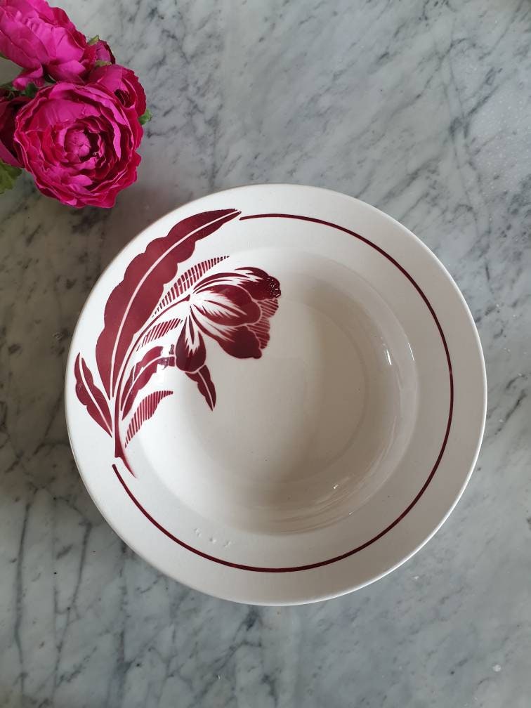 Plat de Service Plat Creux Rond Ancien Modèle Marlène La Manufacture Française Badonviller