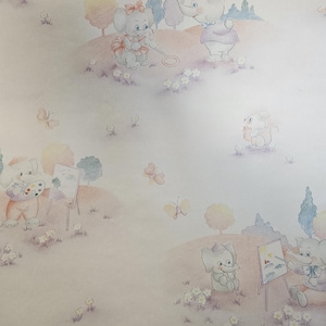 Vintage Kindertapetenrolle alte Tapete