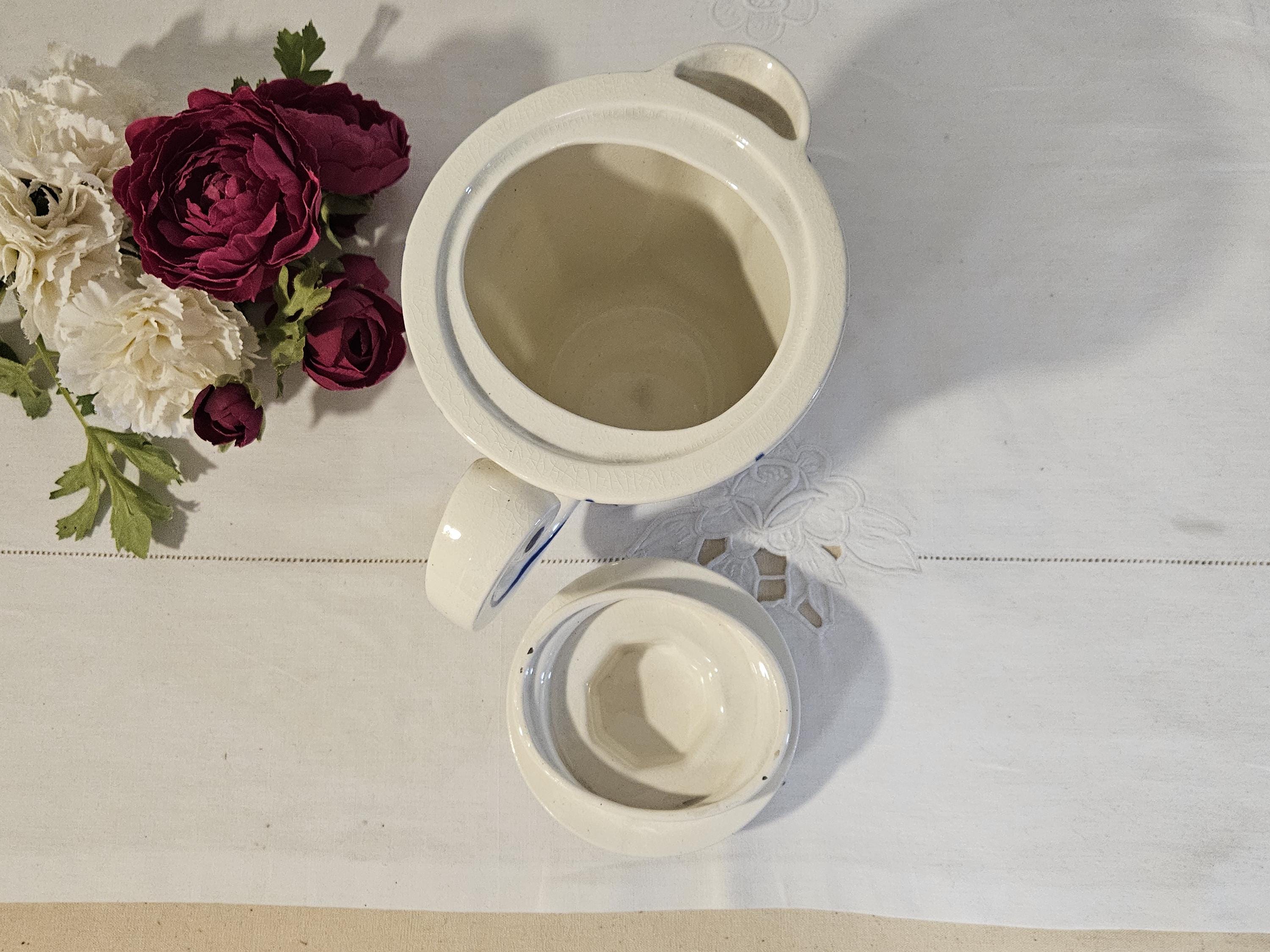 フランスのリュネヴィル工場のアンティーク陶器コーヒーポット - Etsy 日本