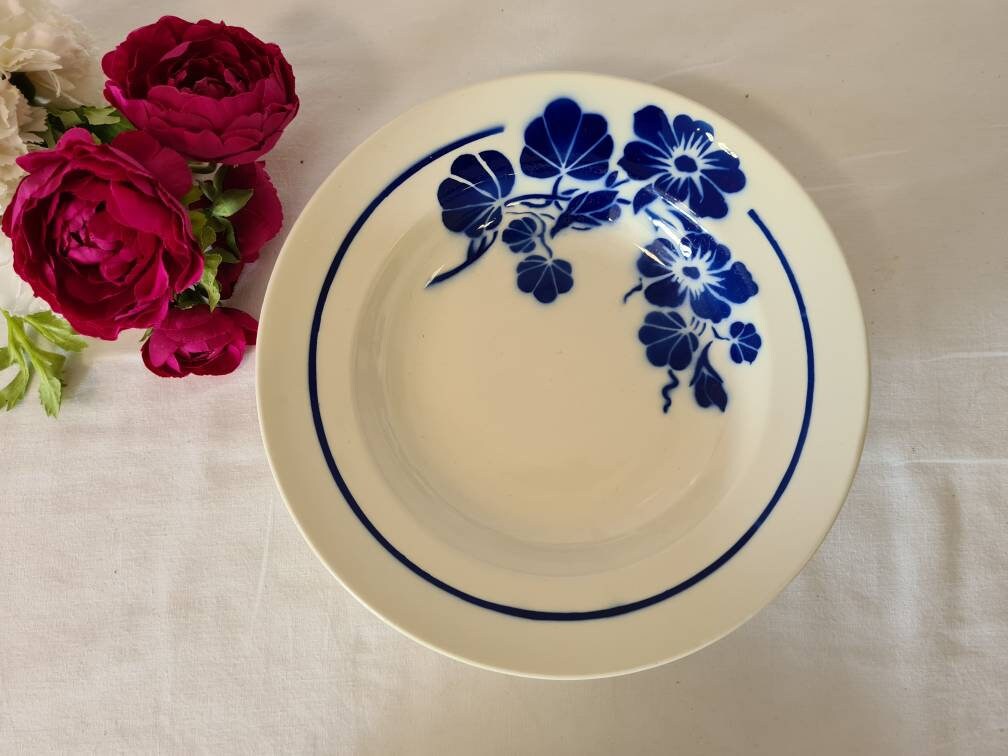 Plat de Service Rond Creux Ancien Modèle Capucines La Manufacture Française Badonviller