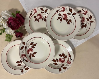 Assiettes creuses anciennes X6 modèle "Touraine" de la manufacture française de Luneville