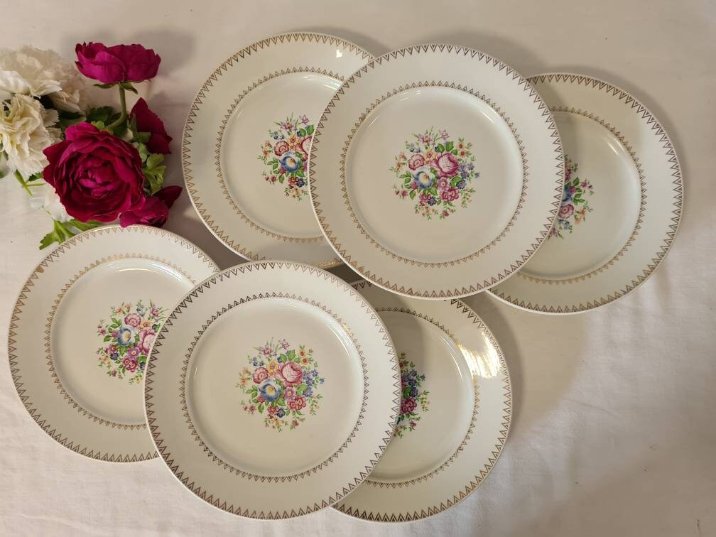 Assiettes Plates Anciennes X6 de La Manufacture Française Badonviller