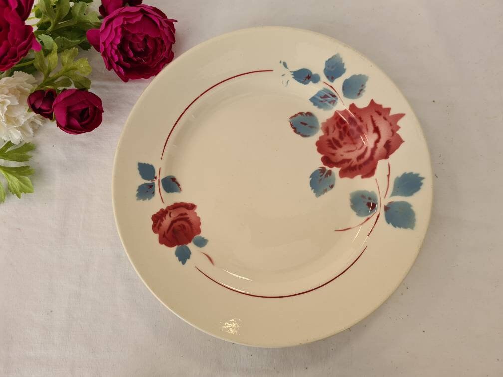 Plat de Service Rond Plat Ancien La Manufacture Française Badonviller