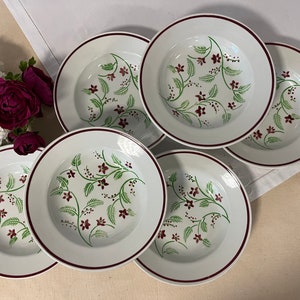 Old hollow plates X6 from the French factory of Badonviller
