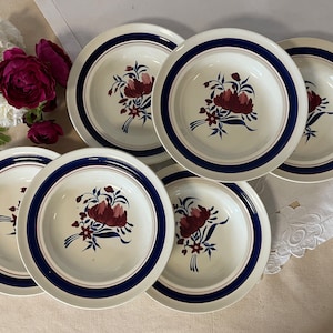 X6 antique hollow plates from the Boch Frères Keramis manufacture