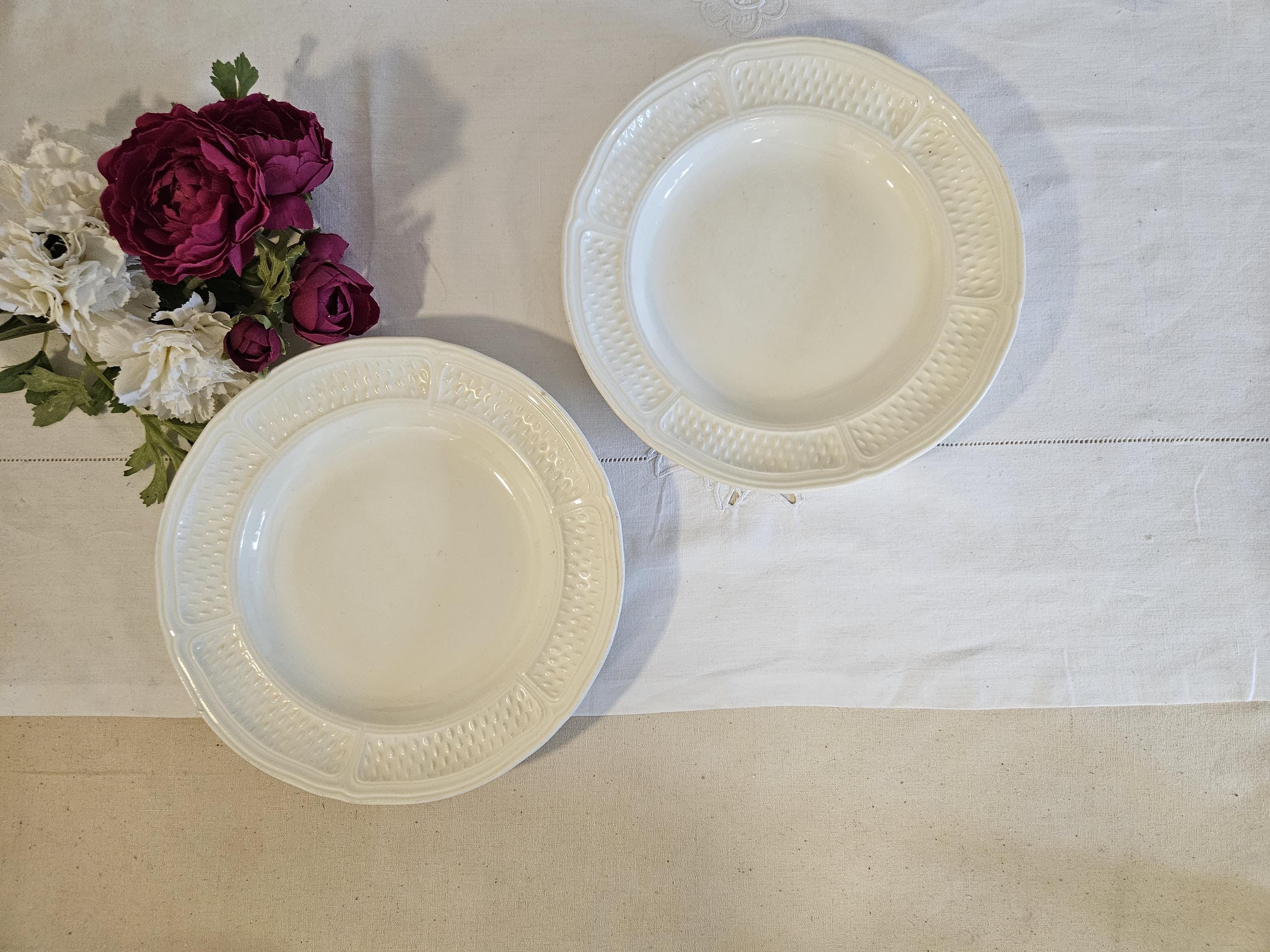 フランスのメーカーGienのアンティークフラットプレートX2モデル「Pont