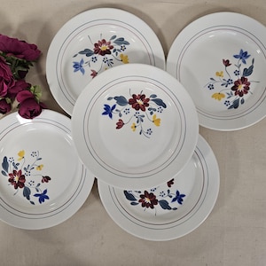 Old soup plates X5 model &quot;Vallorbe&quot; from the French factory in Salins