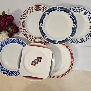 Old flat plates X6 mismatched model from various French manufacturers
