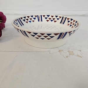 Frutero antiguo de loza modelo &quot;Bale&quot; del fabricante francés Badonviller