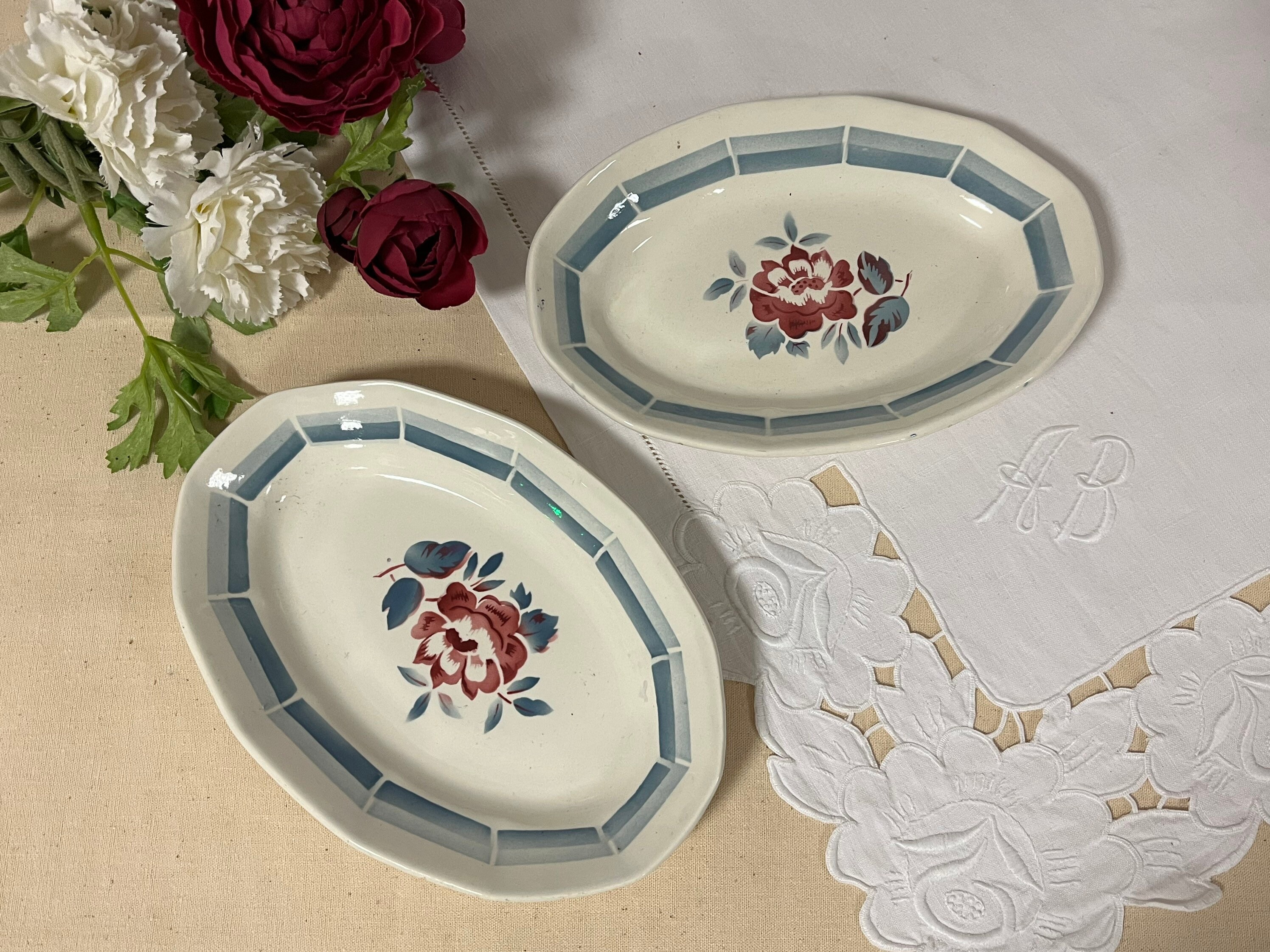 Plat de Service Ravier Ancien X2 Modèle Talleyrand La Manufacture Française Digoin