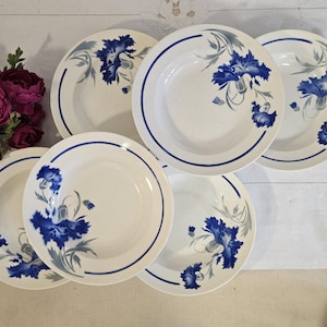 Platos hondos antiguos modelo X6 &quot;Annie&quot; del fabricante francés Lunéville