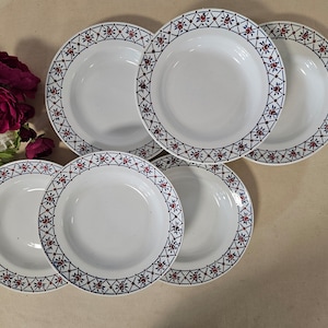 Old soup plates X6 model &quot;Dampierre&quot; from the French manufacturer Moulin des Loups