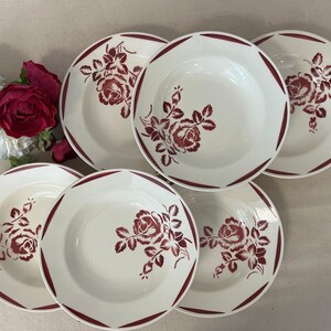 Old soup plates X6 from the French factory of Badonviller