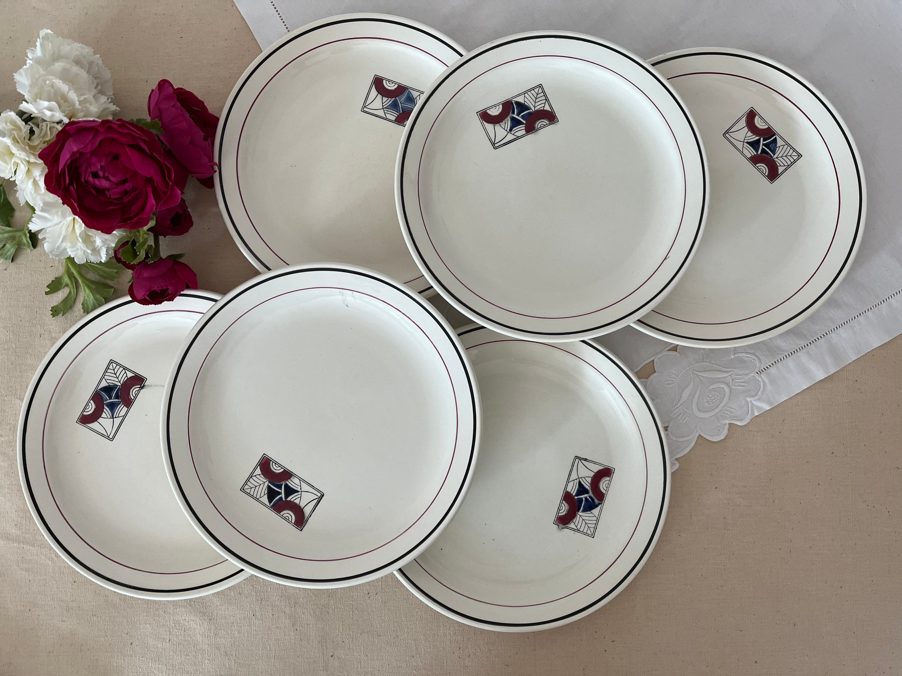 FAIENCERIE DE CHAROLLESフランス製陶器皿６枚セット FAIENCERIE DE CHAROLLES フランス製陶器皿6枚セット