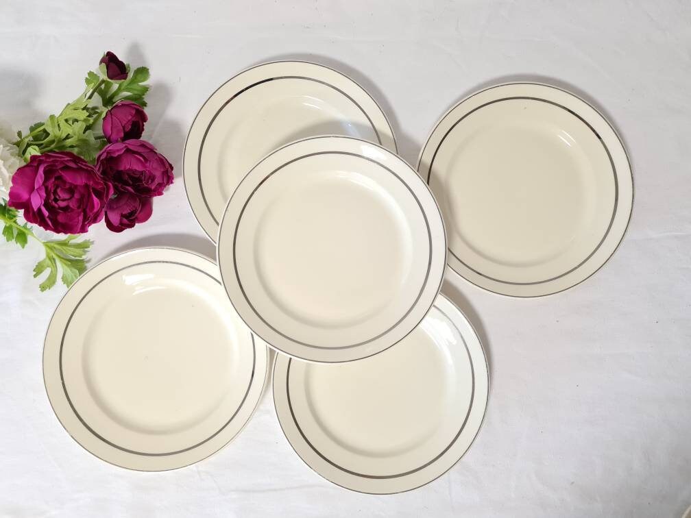Assiettes Plates Anciennes X5 de La Manufacture Française Badonviller
