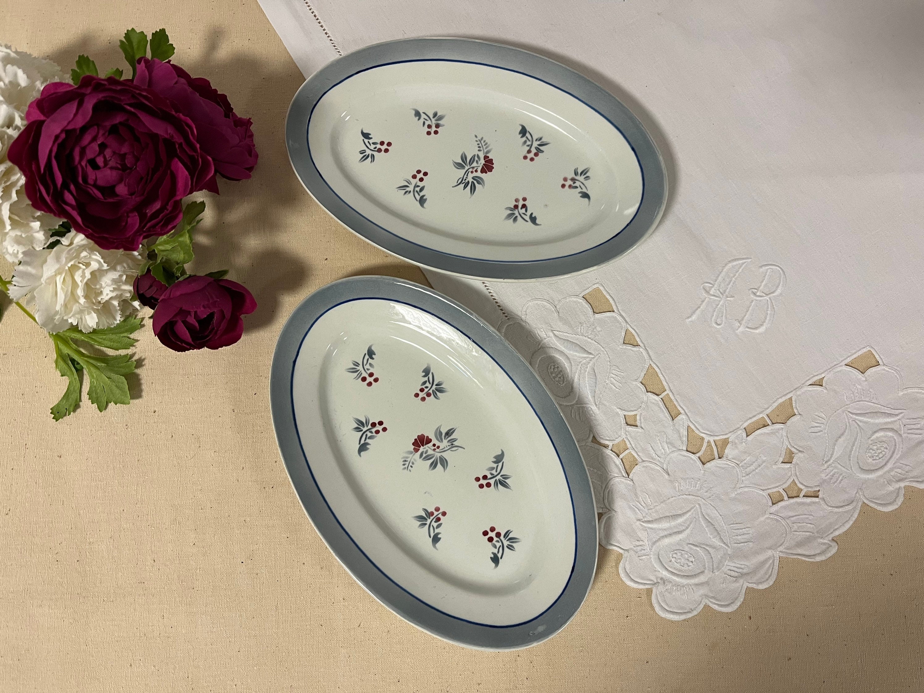 Plat de Service Ravier Ancien X2 Modèle Marly La Manufacture Française Saint Amand