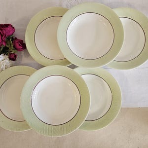 Antique X6 soup plates, &quot;Isoard&quot; model, from the French manufacturer Salins