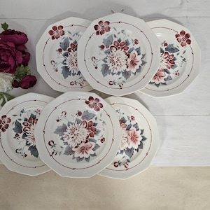 Antique dinner plates X6 model &quot;4224&quot; from the French manufacturer of Saint Amand