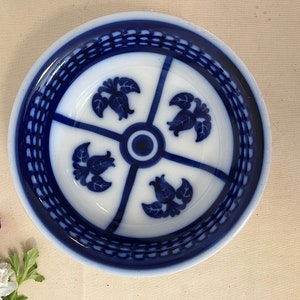 Old round hollow serving dish from the French factory of Sarreguemines