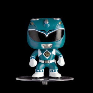 Blue Ranger w/ Green Power Coin -Custom Funko Mighty Morphin&#39; Power Rangers Pop! Vinyl