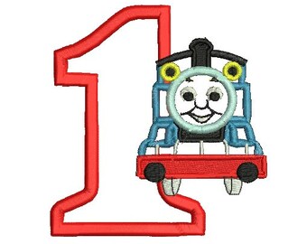 Thomas Birthday Embroidery Applique Design, Embroidery Design, Thomas Embroidery Design, Instant Download