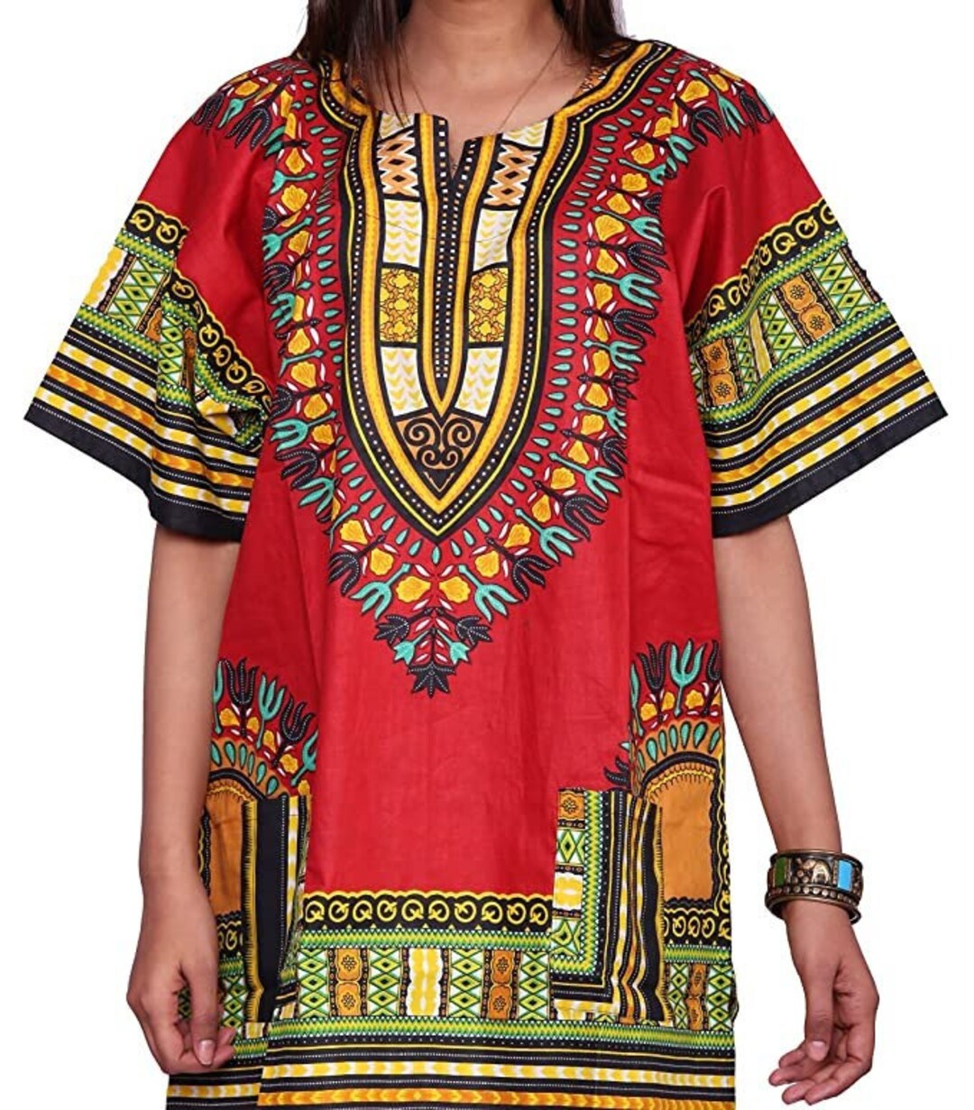 Cotton Dashiki print drawstring Kaftan main image 0