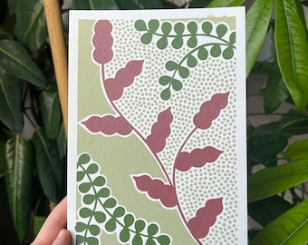 Abstract Foliage on Watercolor Paper 13/19