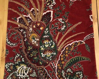 Pottery Barn Adela Paisley Velvet Pillow Cover Throw Accent 18 Inch Square Red Green