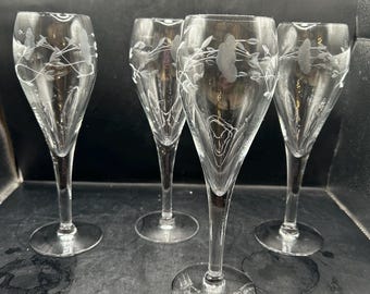 Princess House Heritage 8” Crystal Wine Glasses Set Of 4 New In Box 432 Box B