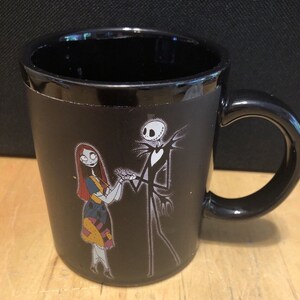 NECA Nightmare Before Christmas JACK & SALLY Black mug Rare image 2