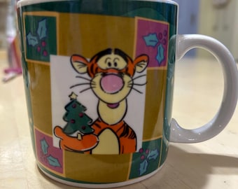 Vintage Disney Tigger Christmas Mug 1998 Holiday Coffee Cup Winnie the Pooh