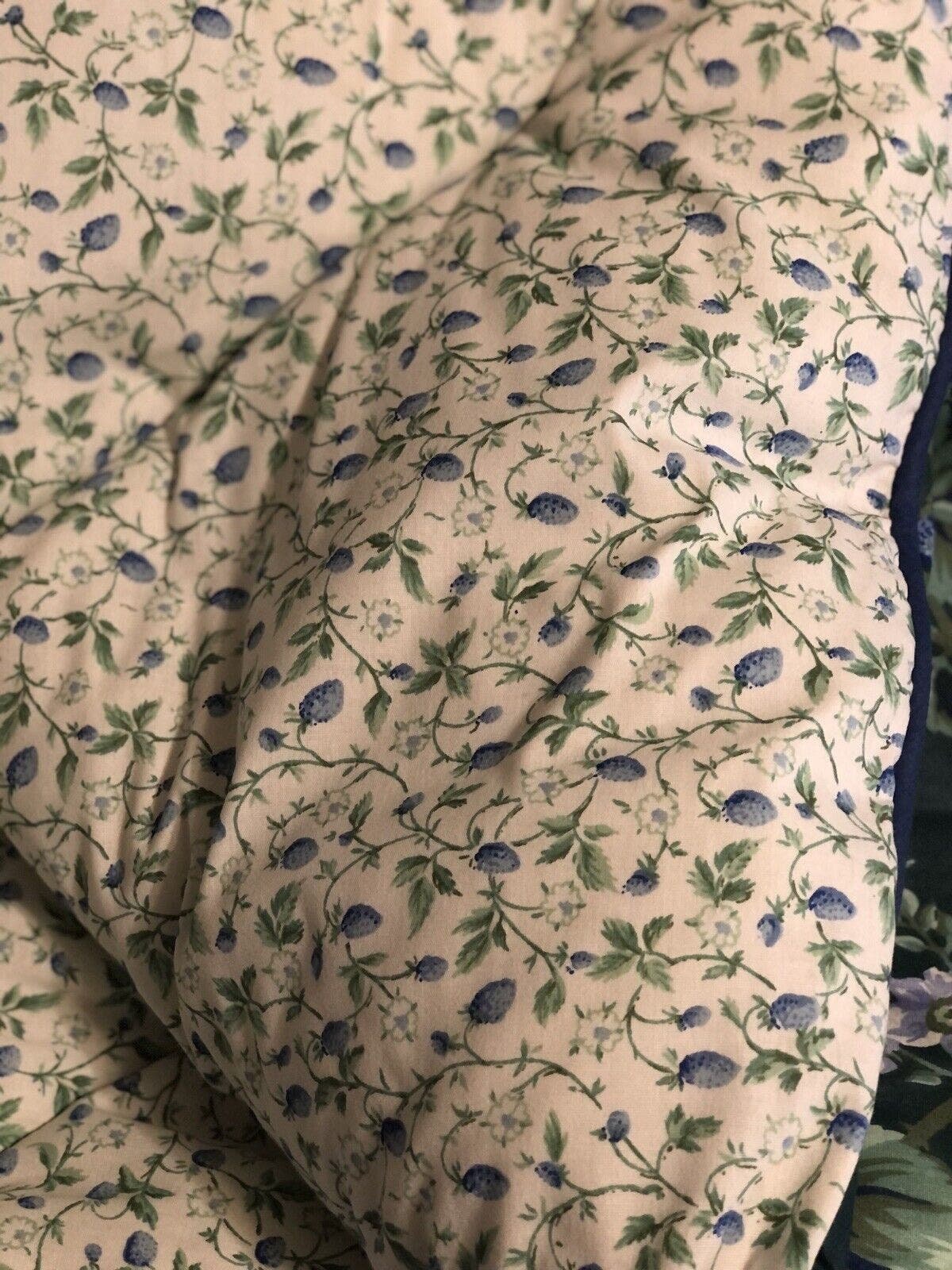 Vintage Laura Ashley Bramble Berry Green Floral Full/queen Comforter