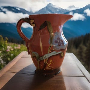 Tracy Porter Large Pitcher Marsh Collection Dragonfly Hand Painted Brown Blue
