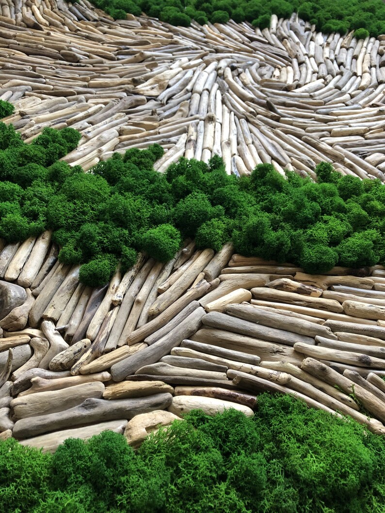 39 driftwood wall art moss wall Wall Art 3D Large | Etsy