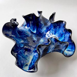 Ceramic Vessel &#39;Cobalt Waterfall&#39;