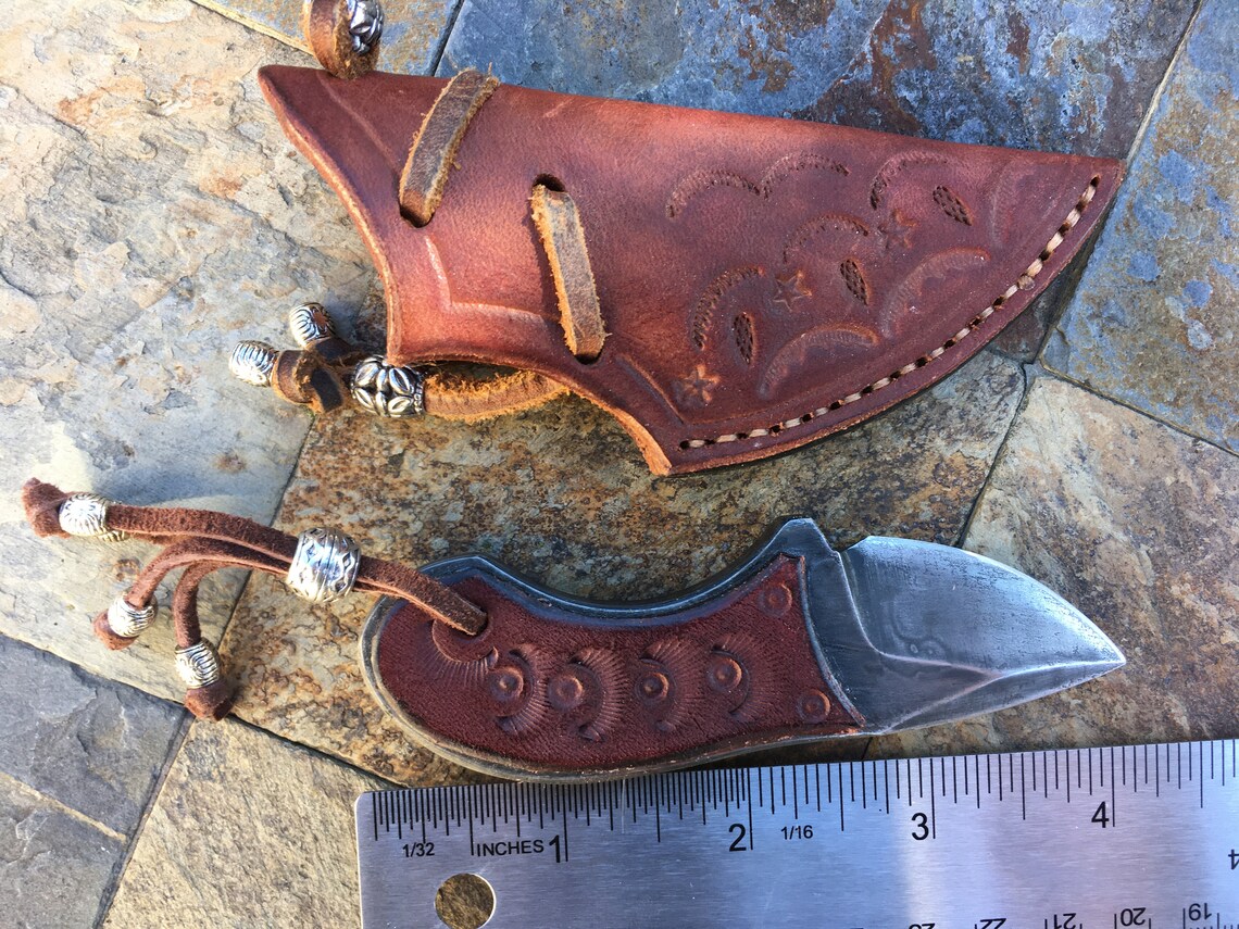 Purse Knife with Leather Sheath Hand Handmade Unique Etsy