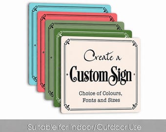 Custom Square Sign, Weatherproof Personalized Aluminum Composite Plaque, Multiple Options