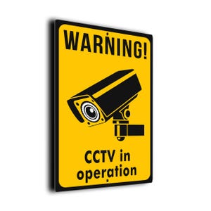 Waarschuwingsbord voor CCTV | Duurzaam bord met beveiligingscamera | Weerbestendig, lichtbestendig | Buitenbewakingsbord | Beveiligingsteken | CCTV-borden