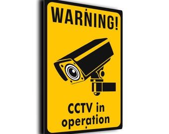 Warning CCTV Sign: Weatherproof Aluminium Composite signs, Security Camera Surveillance