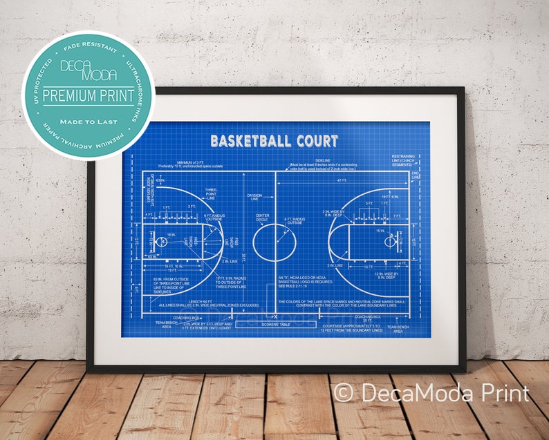 BASKETBALL COURT PATENT Print Basketball Print Gift for Etsy