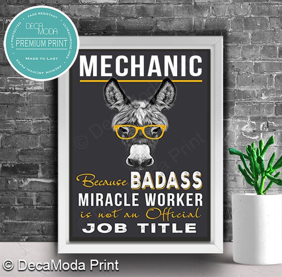 Gift For Mechanic Mechanic Print Occupation Profession Etsy