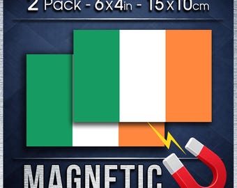Ireland Flag Car Magnet 2 Pack, Weatherproof Magnetic Vehicle Signs for Cars Vans