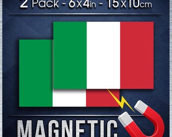Italy Flag Car Magnet Pair, Weatherproof Italian Vehicle Signs for Cars Vans Trucks