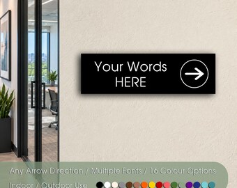 Custom Wayfinding Sign, Directional Arrow Sign, Indoor Outdoor Business Navigation Plaque