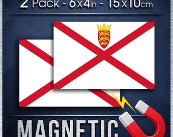 Jersey Flag Car Magnet Pair, Weatherproof Channel Island Vehicle Signs for Cars Vans