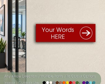 Custom Branded Directional Sign with Logo Colors Fonts and Arrow