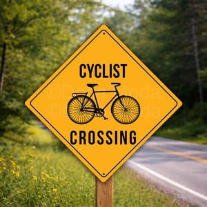 Panneau de signalisation pour cyclistes | Plaque de sécurité routière en aluminium composite résistant aux intempéries, cadeaux cyclistes