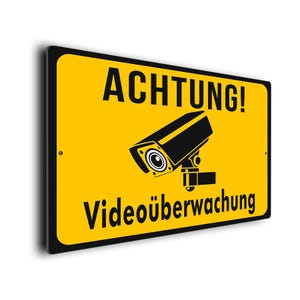 Achtung Videoüberwachung Sign: German CCTV Warning, Weatherproof Sign