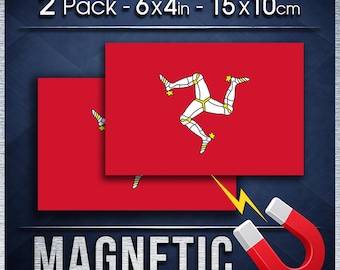 Isle of Man Flag Car Magnet Pair, Weatherproof Vehicle Signs for Cars Vans